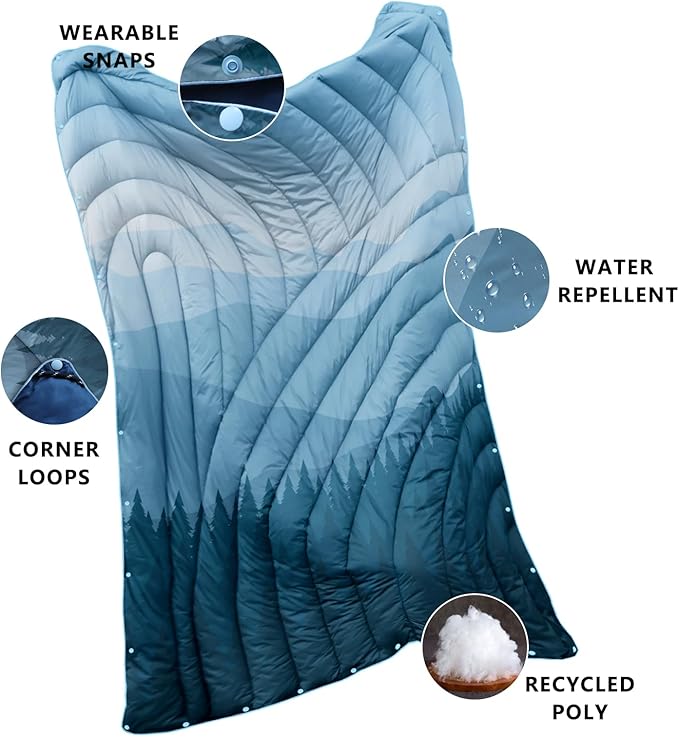 Camping Blanket,Lightweight Puffy Printed Camping Blanket Packable Outdoor Blanket for Camping,Traveling, Stadium, Hiking, Picnics