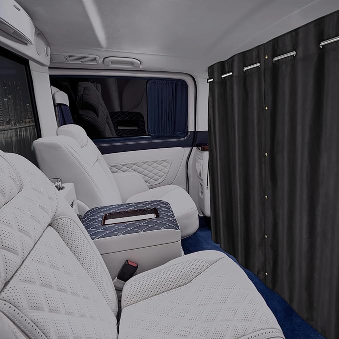 ZATOOTO Car Divider Curtain, Blackout Curtain for Vehicles, Adjustable Length for Large Vans, RVs, Trucks (6.56ft *4.42ft)
