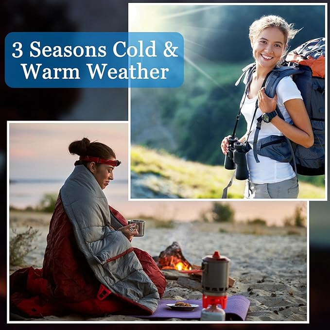 Macarrie 4 Pcs Bulk Sleeping Bags for Adults 0 Degree Waterproof Backpack Bags with Compression Sack for Backpacking, Camping, Hiking, Emergency Shelters