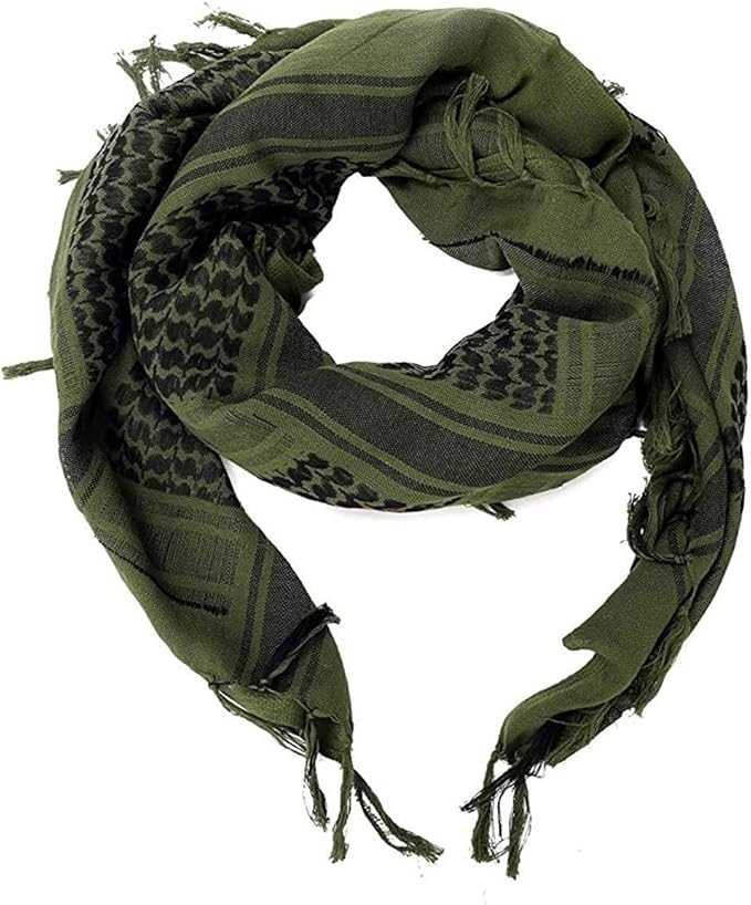 Luxns Military Shemagh Tactical Desert Scarf / 100% Cotton Keffiyeh Scarf Wrap for Men And Women