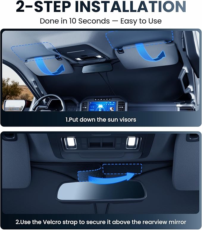 Zanch Custom Windshield Sun Shade for Jeep Wrangler 2018-2026, 7-Layer UV & Heat Block, 3D Laser Scanned, Interior Protection, Keep Car Cooler, Foldable SUV Accessories