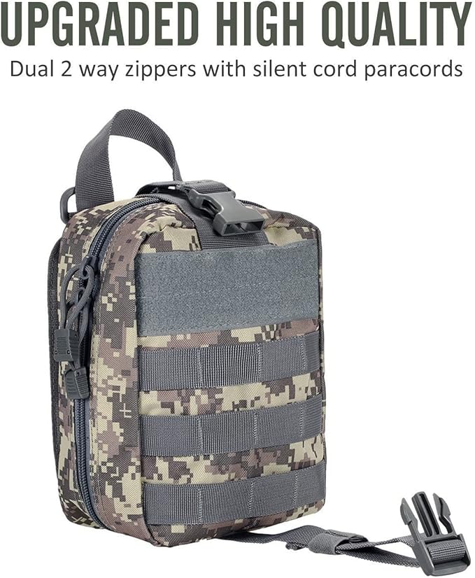 first aid kit bag empty Molle ifak pouch emt tactical medical pouch med rip away belt pouch small rescue tool pouches (ACU)