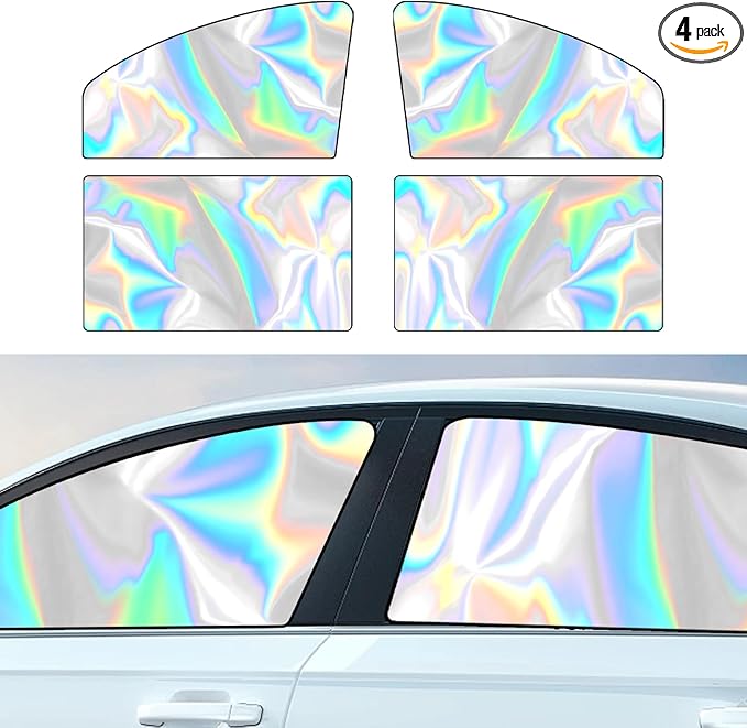 4 PCS Car Side Window Sun Shades, Foldable Sun Shade for Car Window Baby, Strong-Light Blocking & UV Protection Privacy Covers, Summer Essentials Accessory for Camping, Sleeping (Color)