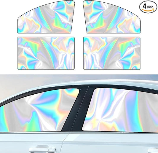4 PCS Car Side Window Sun Shades, Foldable Sun Shade for Car Window Baby, Strong-Light Blocking & UV Protection Privacy Covers, Summer Essentials Accessory for Camping, Sleeping (Color)