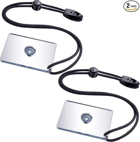 2 Pieces Signal Mirror Survival Reflective Mirror 2 x 3 Inch Send Remotely PFD Mirrors Outdoor Survival Signal Mirror Survival Technologies Small Signal Mirror for Backpacking