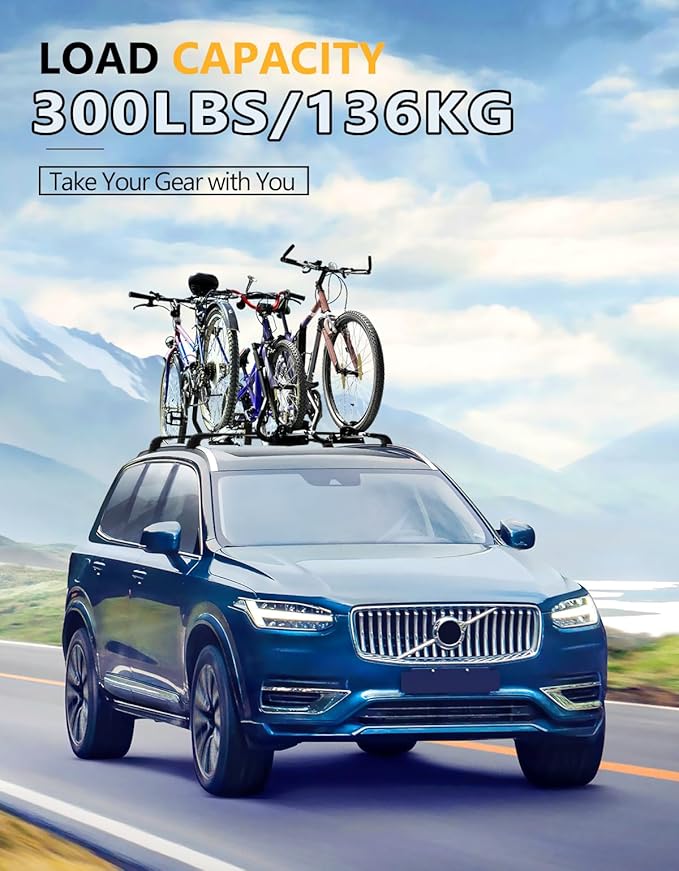 Tuyoung 300lbs Roof Rack Cross Bars Compatible with Volvo XC90 XC-90 2016-2026, Lockable Heavy Duty Aluminum Roof Rails Crossbars Cargo Bars Canoe Snowboard Rooftop Black Carrier Luggage