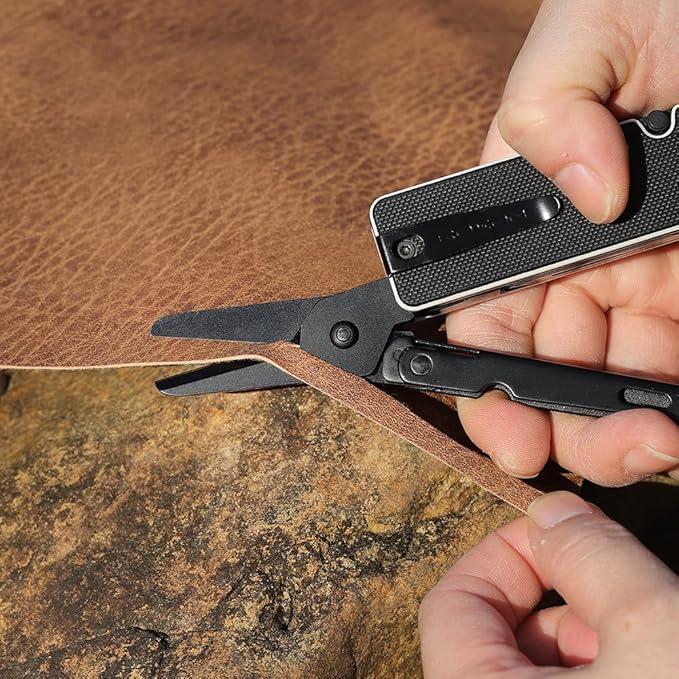 ROXON KS2 Elite Noir Blanc Edge D2 Blade 13 in 1 Mini Multi Tool function pocket knife with big scissor, G10 handle and Pocket clip, good for Camping/Emergencies/EDC Multitool (D2 Steel Blade)