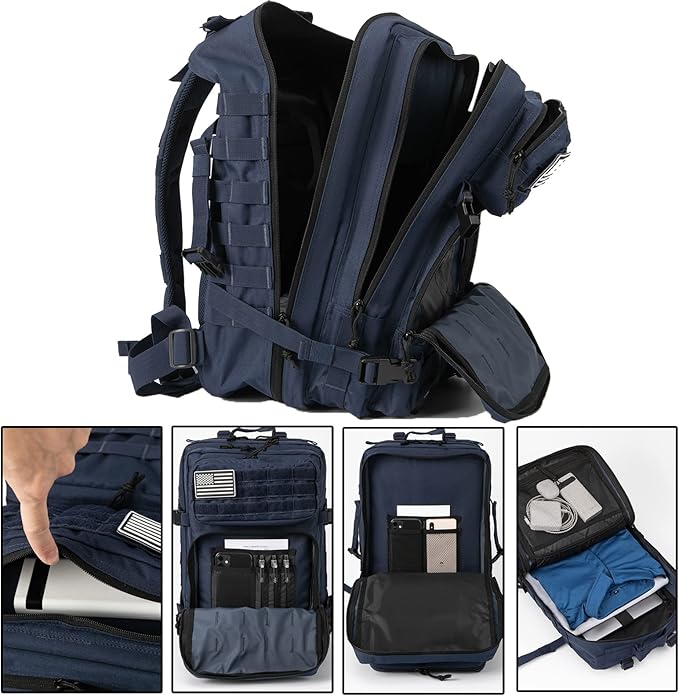 QT&QY 45L Military Tactical Backpacks Molle Army Assault Pack 3 Day Bug Out Bag Hiking Treeking Rucksack…