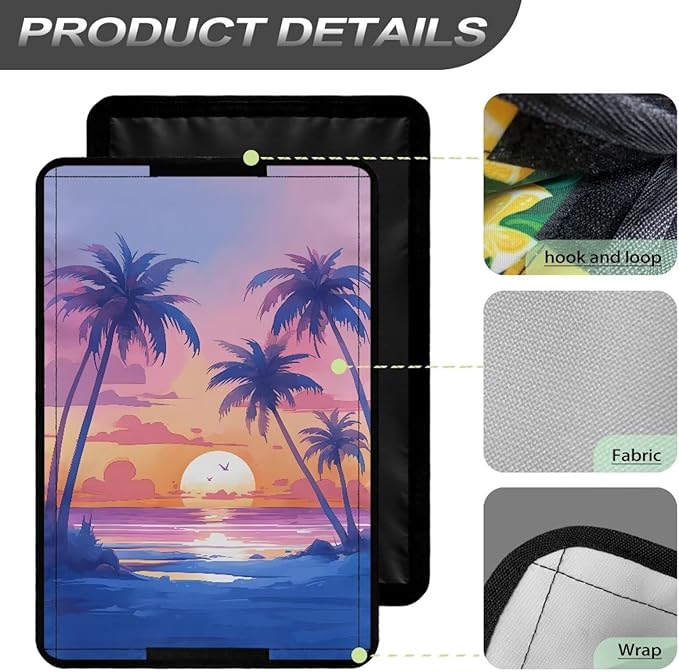 RV Door Window Shade Cover,Coconut Tree Sunset Camper Sunshade Privacy Screen Window Cover, Travel Trailer Motorhome Sun Shade Accessories