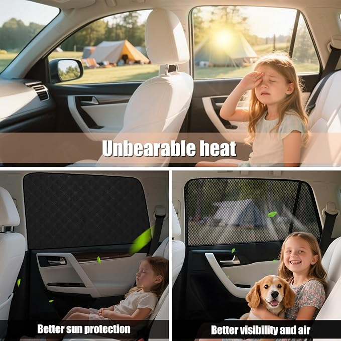 ZATOTOO Car Window Shades for Toyota RAV4 2019-2024 Sun Shade for Side Window & Rear Windshield Window Double Layer for Privacy Protection UV Heat Insulation for Camping Parking(No Front Windshield)