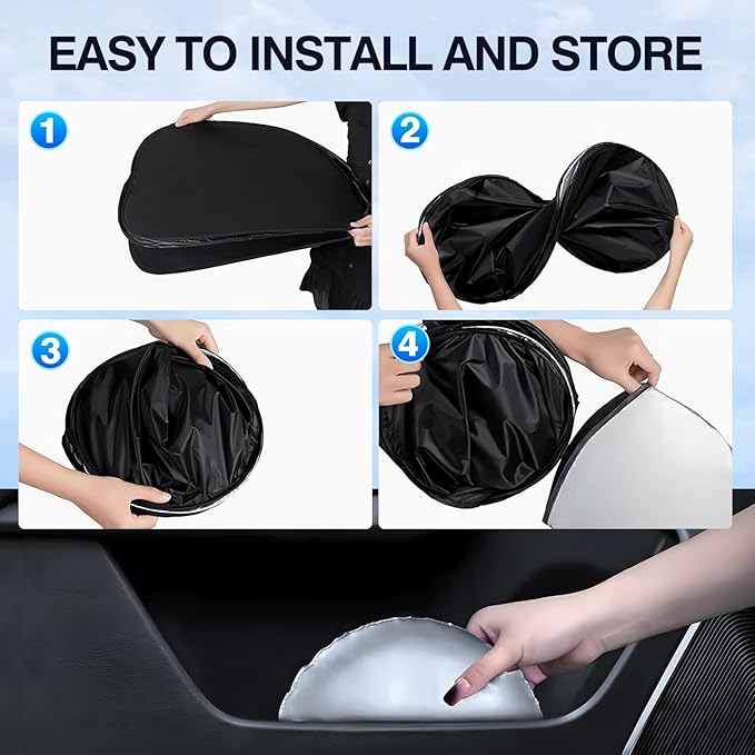 Sunsdrew 8PCS Civic Windshield Sun Shade for Honda Civic 2022-2024 2025(NOT fit Hatchback) 11th Gen. Accessories,Front&Rear&Side Window Cover Privacy Civic Window Shade Blocks UV Rays Heat