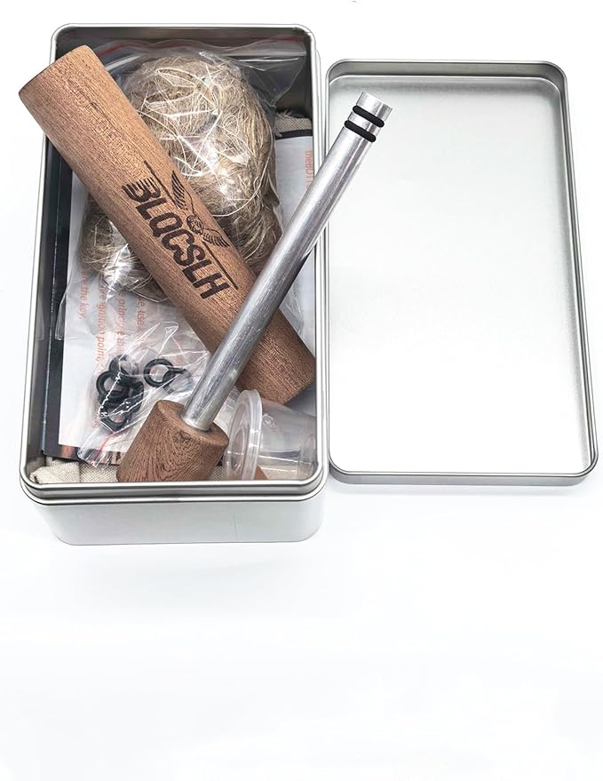 Sapele Wood Fire Piston-Fast Fire Efficiency-Outdoor Emergency Compressed Ignition Fire Starting Tool for Hiking Exploring Campers/Survival/Preppers Scientific Lesson