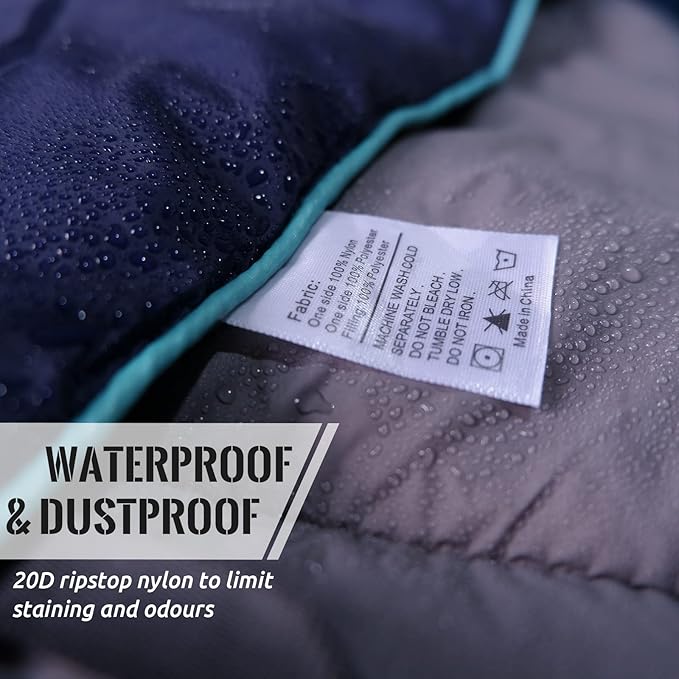Outdoor Puffy Camping Blanket, Lightweight Down Alternative Puffy Printed Camping Large Ultra Warm Hammock Top Quilt Waterproof Blanket for Traveling Picnic Beach Party Cold Weather (Green Mountain)