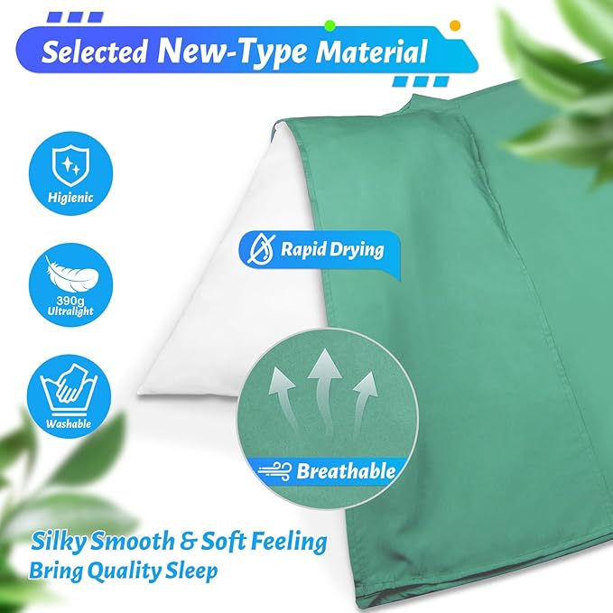 Lightweight Sleeping Bag Liner, Travel Sheets and Adults Sleep Sack, 220 x 95cm with Full Lockable Zipper and Travel Buckle - Portable & Easy Care, Idea for Backpacking, Camping, Hotels, and Trips