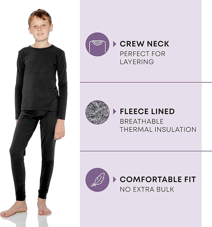 Rocky Thermal Underwear for Kids, Boys Thermals, Long Johns Underwear, Base Layer for Cold Weather/Skiing