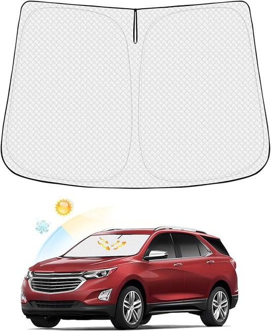 Canvcle Windshield Sun Shade for Chevrolet/Chevy Equinox 2018-2024 Accessories Thicken 6-Layer Foldable Front Window Sunshade Sun Visor Protector Block UV Rays Keep Vehicle Cool