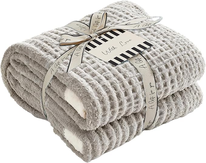 WRENSONGE Pineapple Stitch Throw Blanket, Sand Soft Cozy Fluffy Warm Hand Made Throw Blankets for Couch, Sofa, Chair, Bed, Camping, Picnic, Travel Lightweight Bed Blanket - 50"*60"
