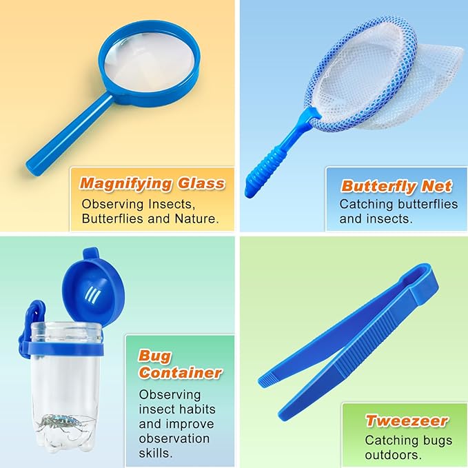 YOPINSAND Kids Explorer Kit & Bug Catcher Kit, Kids Camping Gear for Kids, Outdoor Exploration Set with Vest & Hat, Ideal Outdoor Camping Adventure Toys for Ages 3 4 5 6 7 8 Boys Girls