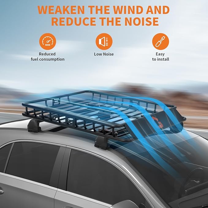 GarveeLife 46’’x36’’ Roof Rack Basket,Heavy Duty Universal Car & Truck Cargo Carrier with Net, Luggage Holder with Extension for Universal,200 LB Capacity