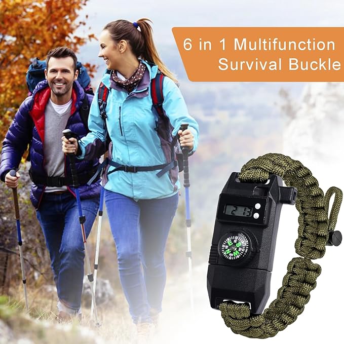 Paracord Buckle with Whistle Compass, Side Release Plastic Buckles for Paracord Bracelet