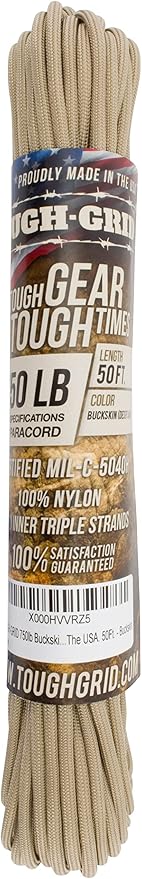 TOUGH-GRID 750 Paracord Military Grade Nylon Rope - Type IV Mil-Spec Made in USA - Tactical Survival Cord