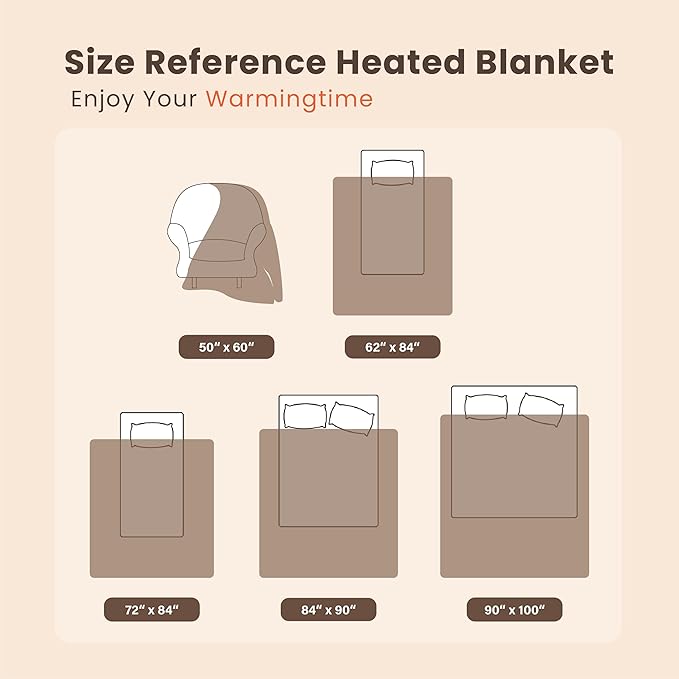Heated Blanket Queen Blanket - Fast Heating Electric Blanket, Soft Flannel Heated Queen with 4 Time Settings,10 Heating Settings, Warm Gifts for Women & Mom & Grandma(84"x90"Cow Print Sage)