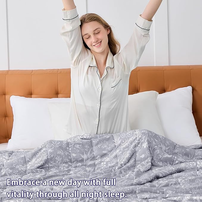 yescool King Size Weighted Blanket for Adults (20 lbs, 80” x 87”, Pearl Grey) Cooling Heavy Blanket for Sleeping Perfect for 190-210 lbs, Breathable Blanket for Adults & Couple All Season