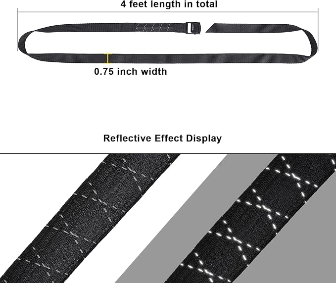 Ayaport Lashing Straps with Buckles (Add Stretch Part - Designed for Tighter) Adjustable Cam Buckle Tie Down Cinch Strap for Packing Black 4 Pack