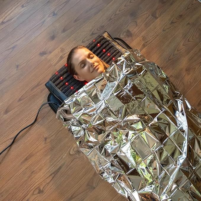 Emergency Mylar Foil Blanket 50-PACK - Extra Large 84" x 64" - Thermal Reflective Covers for Camping, First Aid and Far Infrared Sauna - Survival Prep Gear, Waterproof, Windproof, Lightweight
