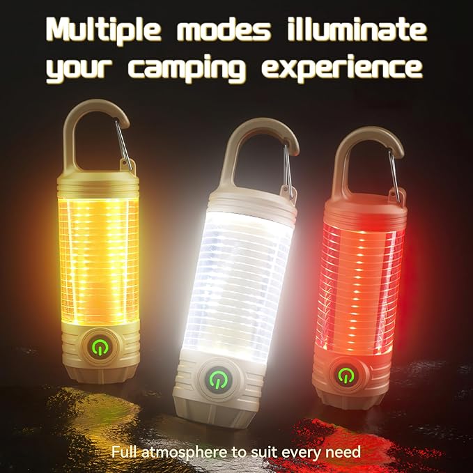 Ultra Bright Camping Lantern, 1200mAh Camping Lights with 3 Colors & 4 Brightness, SOS, Max 1500LM, Waterproof Rechargeable Flashlight Lantern for Power