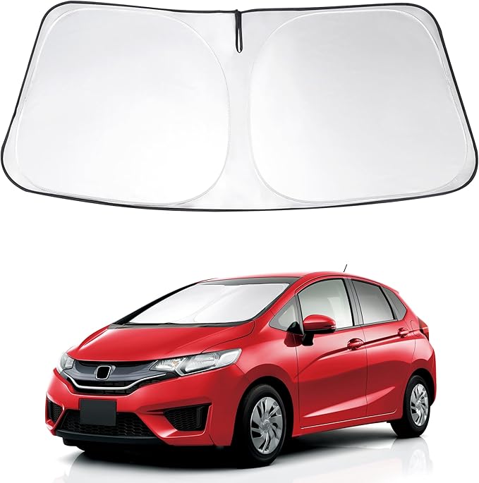 Windshield Sun Shade Custom Fit 2015 2016 2017 2018 2019 2020 Honda Fit Accessories Window Sunshade Foldable Front Sun Visor Protector Blocks Sun Rays