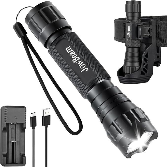 1200 Lumen Tactical Flashlight for Police & Camping, High-Intensity LED Flashlights with Belt Holster, Single Mode Flashlight for Men, Outdoor, Survival Gear