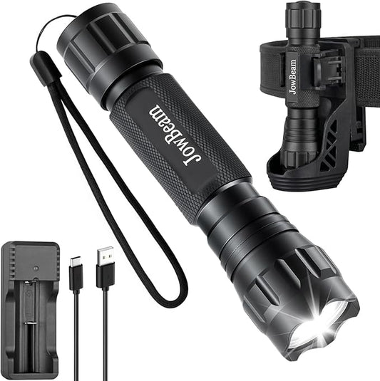 1200 Lumen Tactical Flashlight for Police & Camping, High-Intensity LED Flashlights with Belt Holster, Single Mode Flashlight for Men, Outdoor, Survival Gear