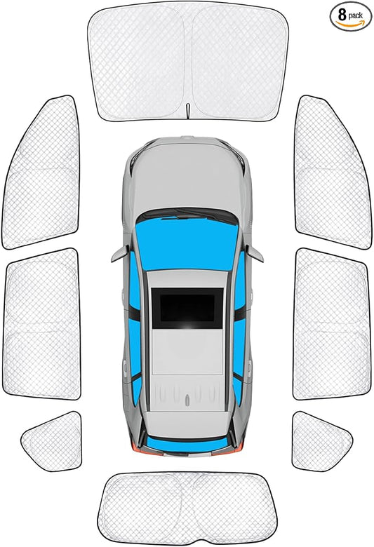 KMF Sun Shade Custom Fit for Toyota RAV4 2006-2012 Accessories, Full Car Window Covers Sunshade for Windshield Side Rear, UV Block and Blackout Privacy for Car Camping 8pcs