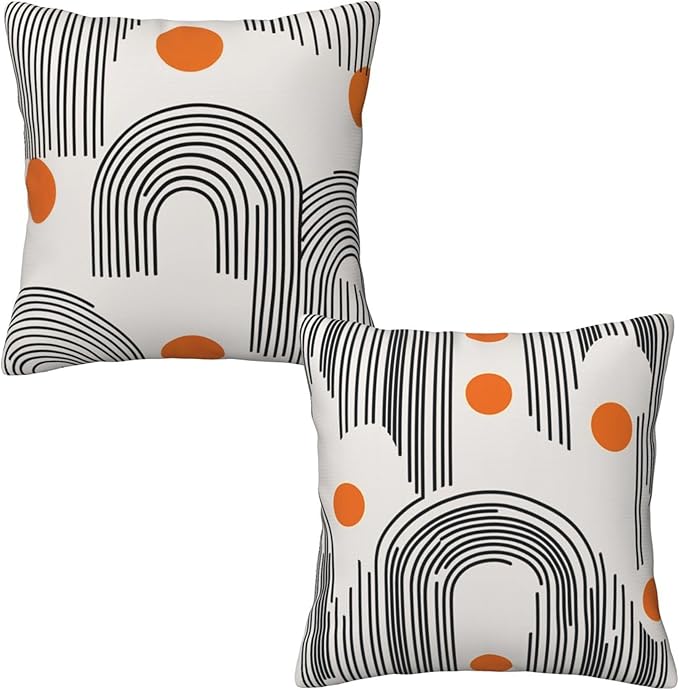 Mid Century Modern Throw Pillow Covers 18x18 inch Set of 2 Pillow Case Cushion Cover for Home Sofa Couch Living Room Car Decor