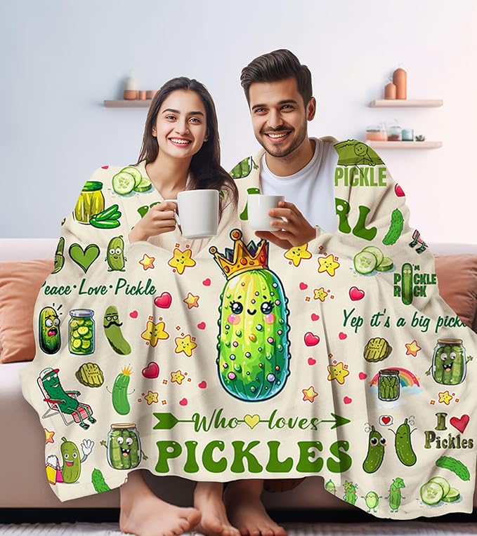 Pickle Blanket Gifts Stuff Plush Pickles Blankets and Throw Merch Bedding Decor Pickles Gifts for Pickle Lovers Women Girls Kids Birthday Decorations 50"X40"