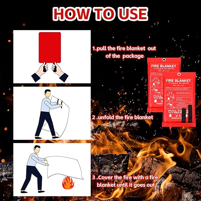 Macarrie 40 Pack Fire Blankets 39” x 39” Fire Blanket Emergency for Home and Kitchen Extinguisher Blankets Fiberglass Suppression Blanket Safety Fireproof Survival for Car Office Warehouse (Red)