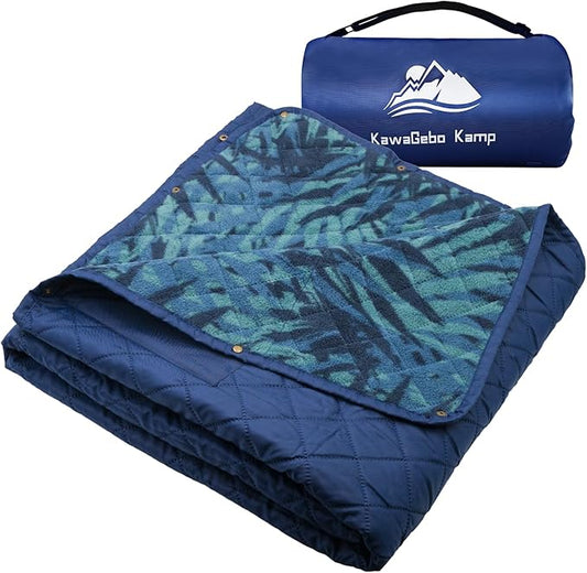 Large Outdoor Waterproof Blanket Extra Thick Fleece Stadium Blanket for Camping, Car, Pet, Picnics - Windproof, Wearable, Machine Washable 80" x 58" (Jungle)