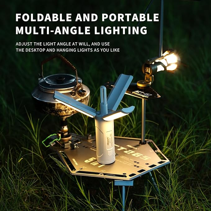 Folding Rechargeable Camping Light with Stand,Allspark Waterproof Hanging LED Camping Lantern,Magnetic Dimmable Portable Tent Lights with Detachable Tripod for Outdoor,Power Outage,Hurricane,Hiking