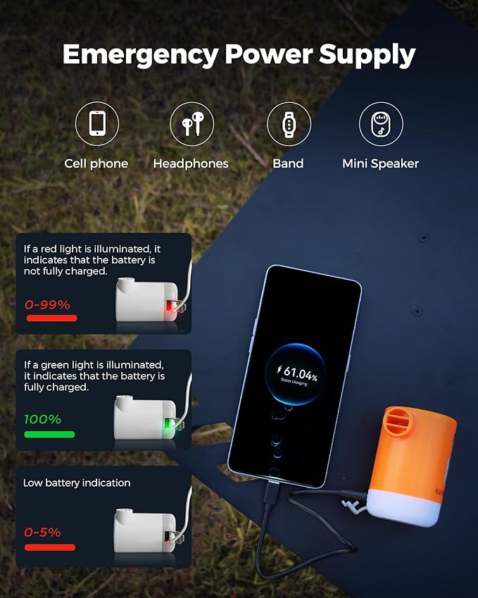 FLEXTAILGEAR 4.5kPa Air Pump for Inflatables, Portable Air Pump with Led Light, 3600 mAh Rechargeable Battery Air Mattress Pump Inflator Pump for Pool Floats Boats Sleeping Pads Inflatable Toys