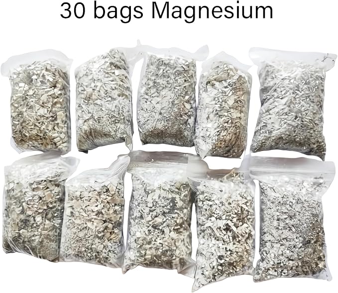 eGreen 30 Bags Magnesium Shavings + 20 Thin Wax Ropes (4" Long, 240 Min Burn Time) – Fire Starter Kit for Camping, Hiking, Survival