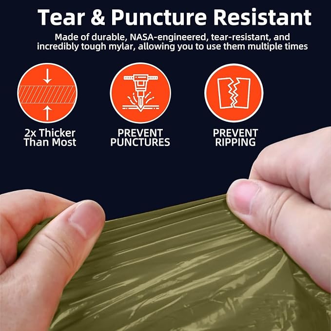 Thickened Emergency Rain Poncho, Thermal Poncho Survival Blankets Reusable Survival Ponchos for Camping, Hiking