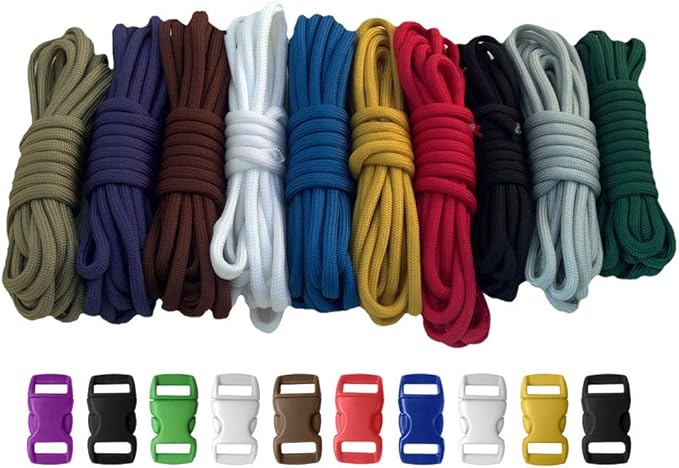 Paracord Planet 550lb Type III Paracord Combo Crafting Kits with Buckles