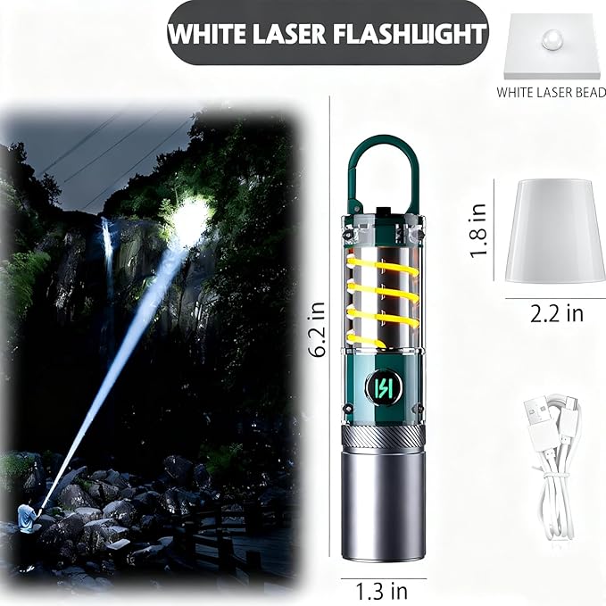 Rechargeable Flashlights High Lumens，Super Bright High Lumens Led Flashlights，6 Modes Zoomable Linternas，Small Flashlights Powerful，Suitable for Hiking Camping and Family Emergencies