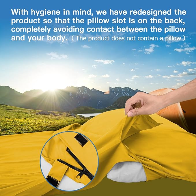 JAICOM Sleeping Bag Liner, Travel Sheets & Adult Sleep Sack, Ultralight and Portable Summer Sleeping Bag - Ideal for Backpacking, Hotels and Hostels, Business Trips, Camping