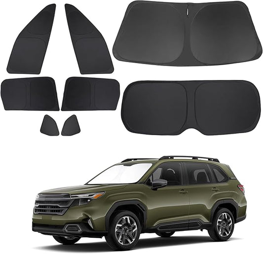TINGLU Window Shades for Subaru Forester 2025 2026 Accessories Car Side Full Windows Rear Triangular Windshield Sun Shade Sun UV Rays & Privacy Protection for Camping 8PCS