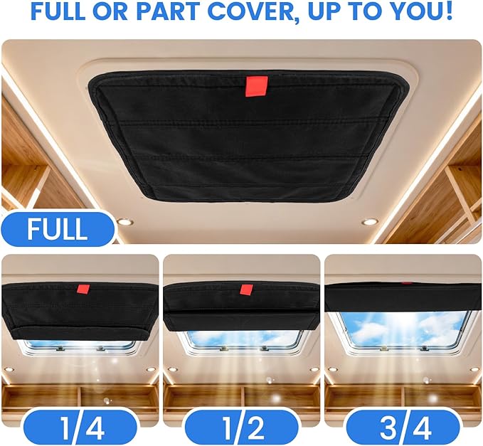 funomo 2 Pcs RV Door Window Shade Cover - Magnetic RV Blackout Window Cover with UV Protection and Privacy Features 16 ¼" x 16 ¼" Foldable Magnet Design, Waterproof Fabric, Reflective Silver Coating