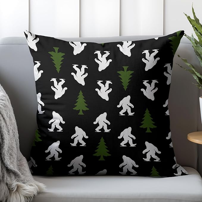 Colorful Sasquatch Pillow Covers 18x18, Big Foot Sasquatch Gifts, Gifts for Hiking Camping Lovers Decorative Pillow Covers for Home Bedroom Living Room,A364