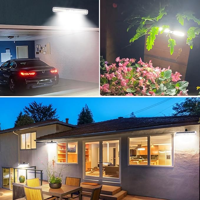 Clip On Solar Motion Lights Outdoor Waterproof, 2 Pack Motion Sensor Outdoor Lights with 36 LEDs, 6000K, Portable Solar Powered Security Light for Fence Garage Camping(White)