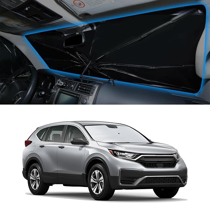 Windshield Sun Shade Umbrella Compatible with 2017 2018 2019 2020 2021 2022 Honda CRV CR-V Accessories Window Sunshade Sun Visor Protector Keep Car Cooler